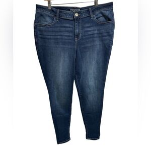 Maurices Mid-Rise‎ Dark Blue Skinny Jeans size XXL Long  EUC